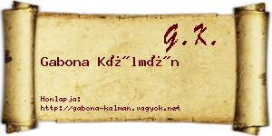 Gabona Kálmán névjegykártya